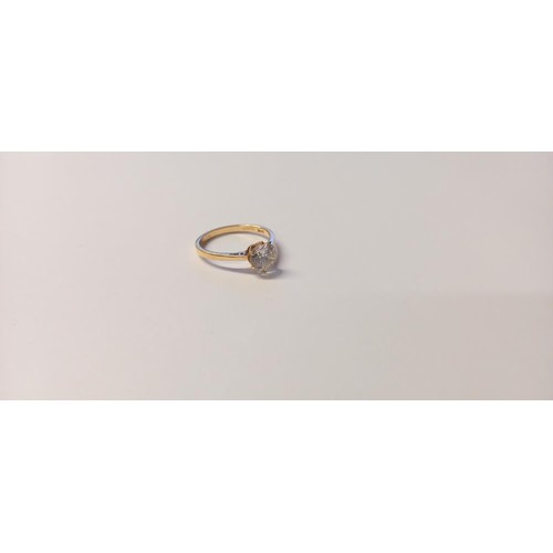 124 - A gold stamped 585/14ct gold white stone set ring, size K half, 1.7 grams.