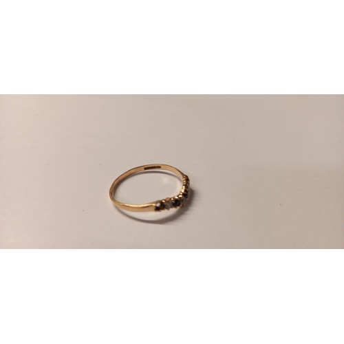 150G - A diamond/sapphire cluster ring in 9ct gold and a wishbone ring in 9ct gold, sizes N half and O, 2.6... 