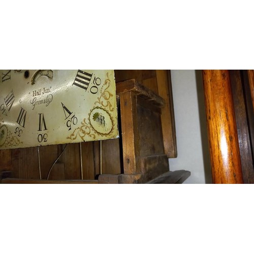 815 - A 19th century Hall Jnr, Grimsby mahogany cased Grandfather clock, needs minute hand but otherwise w... 