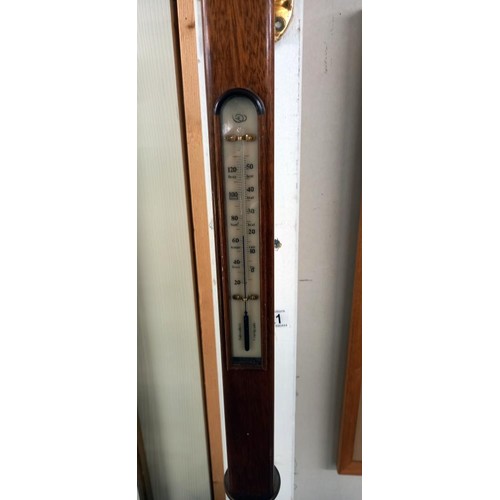 821 - A Sewills Liverpool mahogany and brass marine ships stick barometer, COLLECT ONLY.