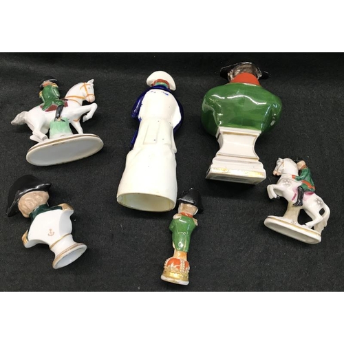 730S - 6 Napoleon Figures and Miniature including Staffordshire 
1x AF