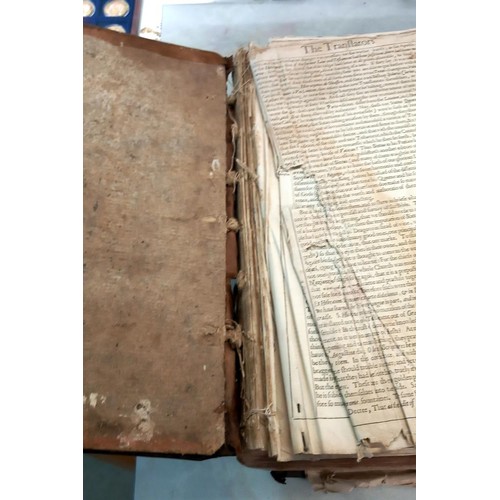 523 - An early 18th century Bible, some pages need attention but in fair condition for age.