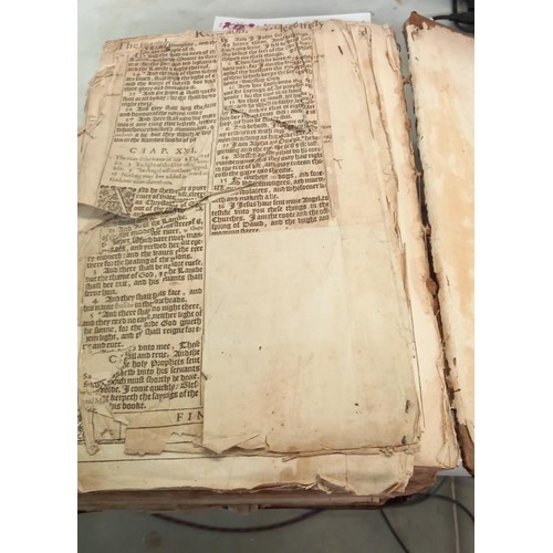 523 - An early 18th century Bible, some pages need attention but in fair condition for age.