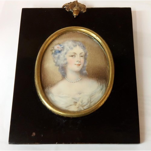 285 - Four good miniature portraits including Lord Nelson and Lady Hamilton.