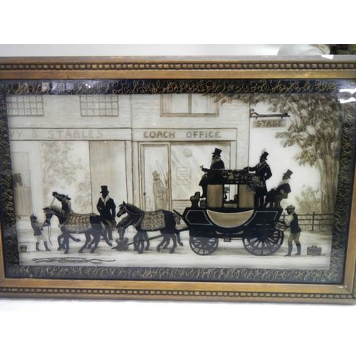 711B - Victorian silhouette painting in frames