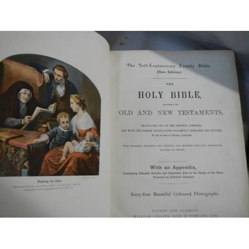13 - A large old Bible and two smaller examples.