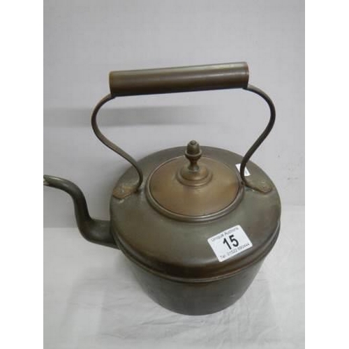 15 - An old copper kettle.