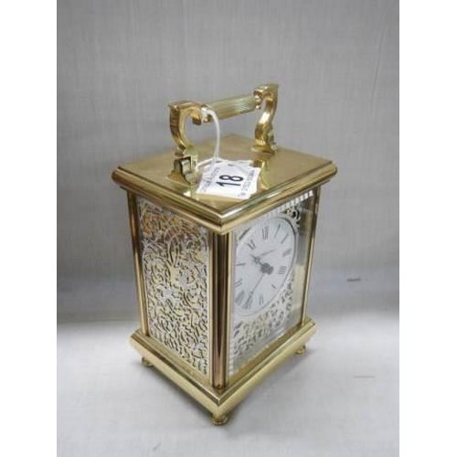 18 - A good quality brass carriage clock.