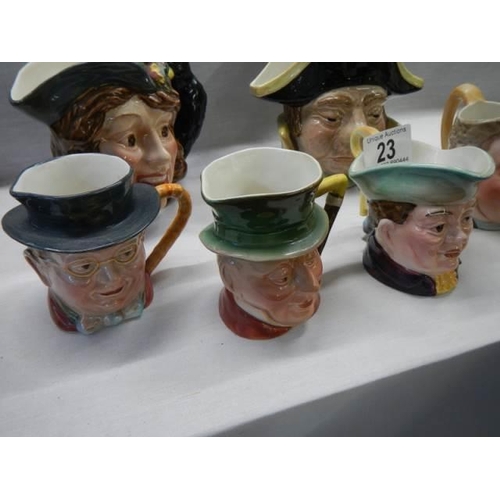 23 - Six character jugs including Beswick.