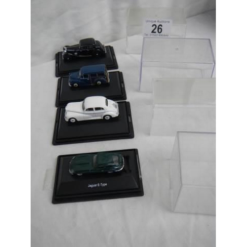 26 - Eight vintage die cast vehicles.