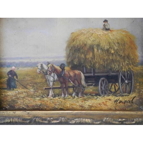 30 - A gilt framed hay making scene.