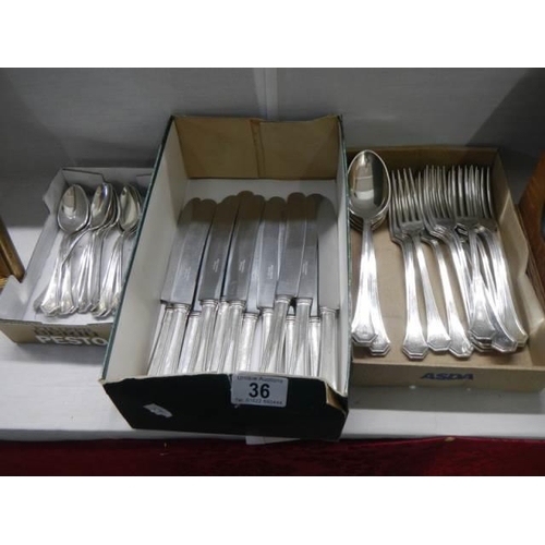 36 - A quantity of good quality silver plate flatware.