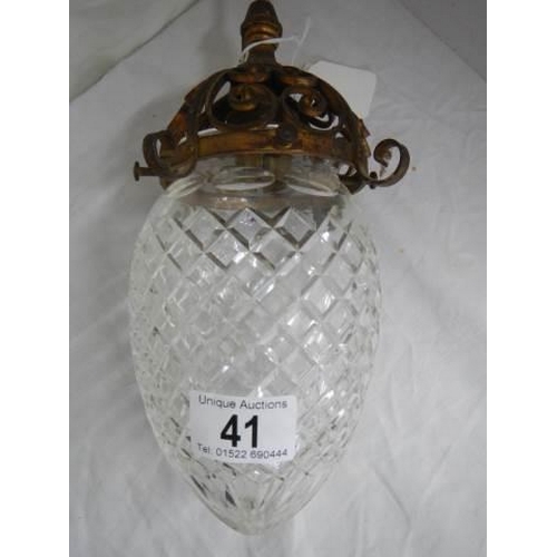 41 - A vintage glass porch light.
