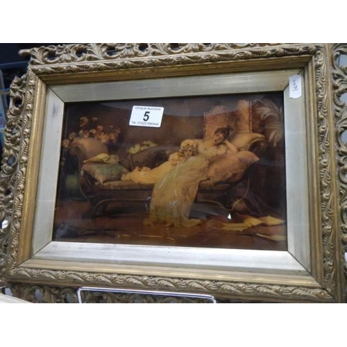 5 - A framed Victorian Cristolian, framed a/f. COLLECT ONLY.