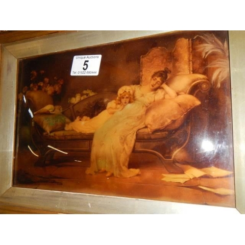 5 - A framed Victorian Cristolian, framed a/f. COLLECT ONLY.
