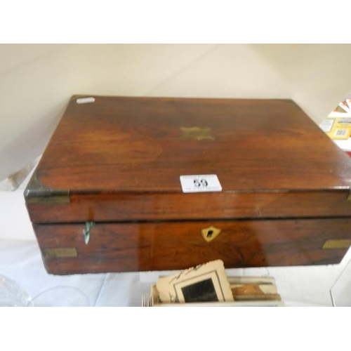 59 - A good mahogany writing box.