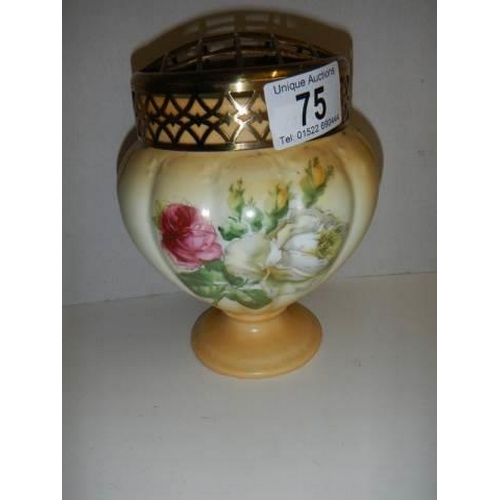 75 - A ceramic rose bowl.