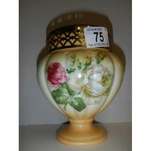 75 - A ceramic rose bowl.