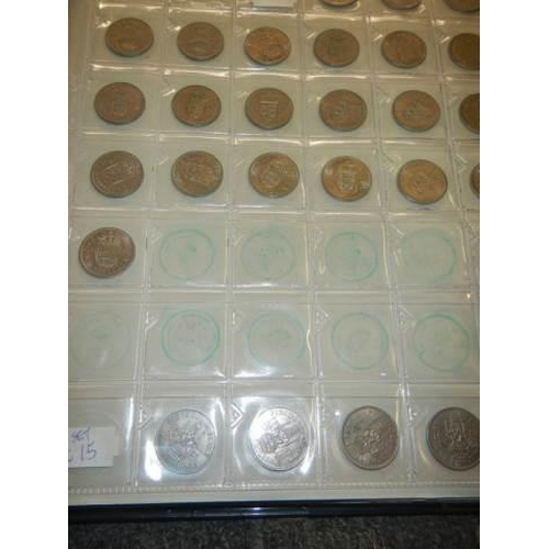 130 - A boxed coin album and mixed coins.