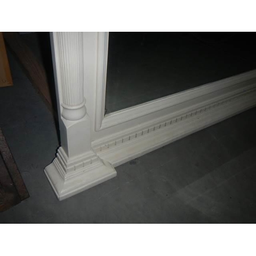 149 - A white framed overmantel mirror, COLLECT ONLY.