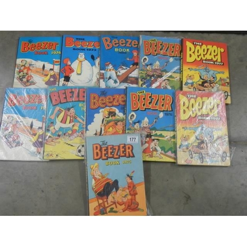 177 - A quantity of Beano and Beezer annuals.