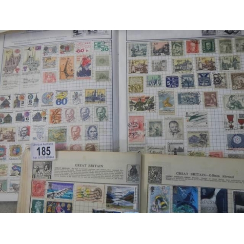 185 - Three albums of postage stamps.