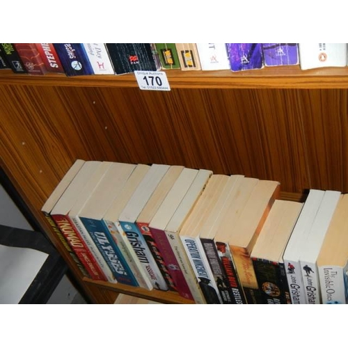 170 - Three shelves of good paper back books, COLLECT ONLY