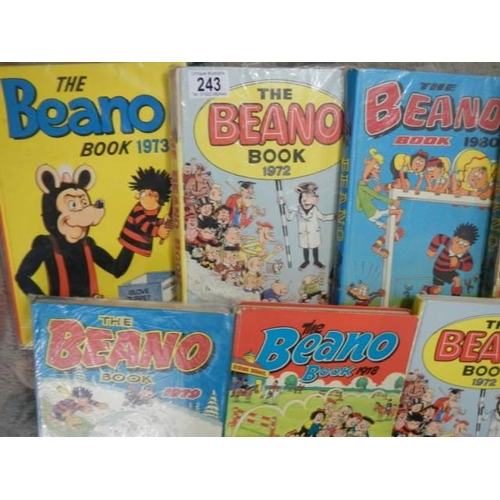 243 - Seven 1960/70's Beano annuals.