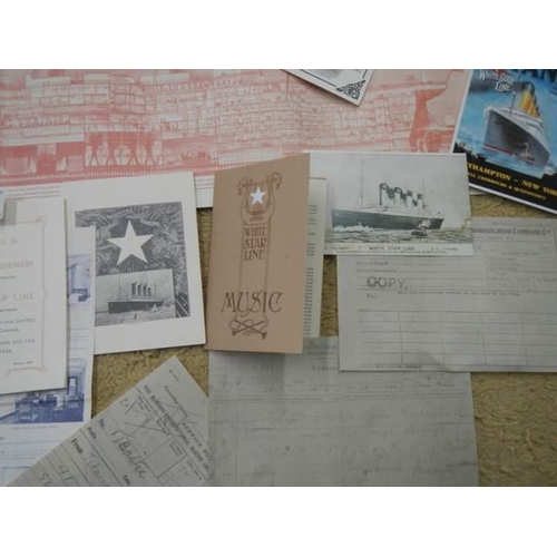 244 - A good lot of White Star Line and Cunard memorabilia including Titanic items.