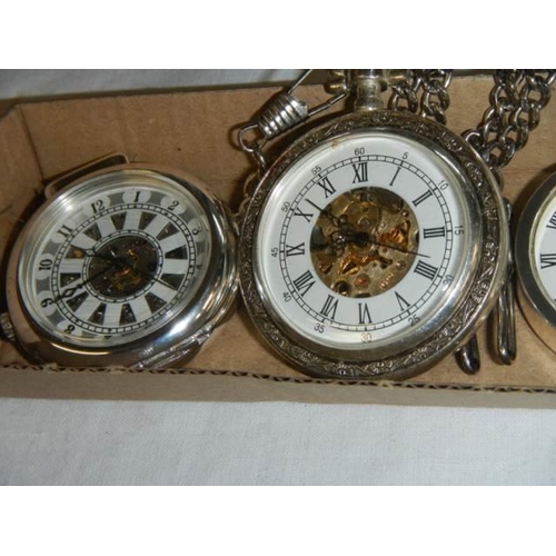 263 - Five pocket watches.