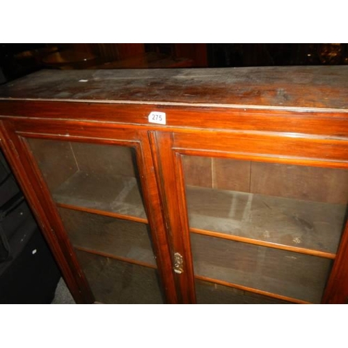 275 - A mahogany glazed bookcase, COLLECT ONLY.