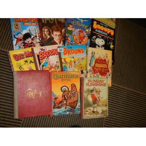 323 - A quantity of children's annuals including Rupert.