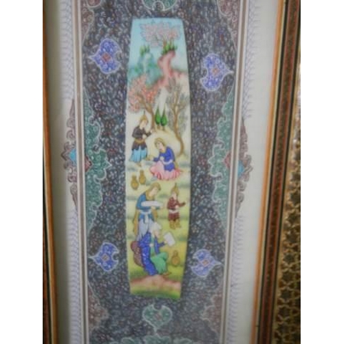 326 - A framed and glazed oriental scene, COLLECT ONLY.