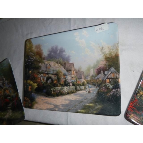 331 - Four rectangular farm scene plates and four others,.