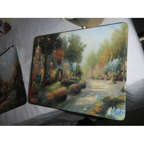 331 - Four rectangular farm scene plates and four others,.