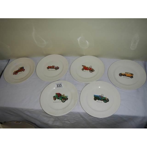 333 - Four collector's plates decorated with vintage cars.