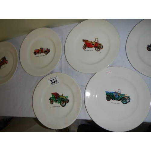 333 - Four collector's plates decorated with vintage cars.