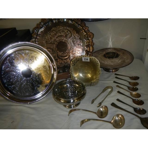 334 - A mixed lot of silver plate.