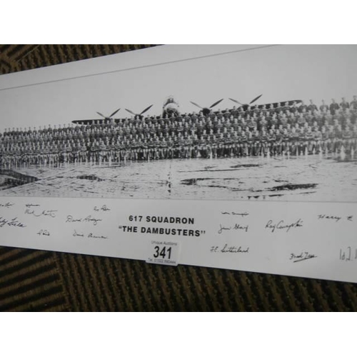 341 - A signed photograph of 617 Squadron (The Dambusters).