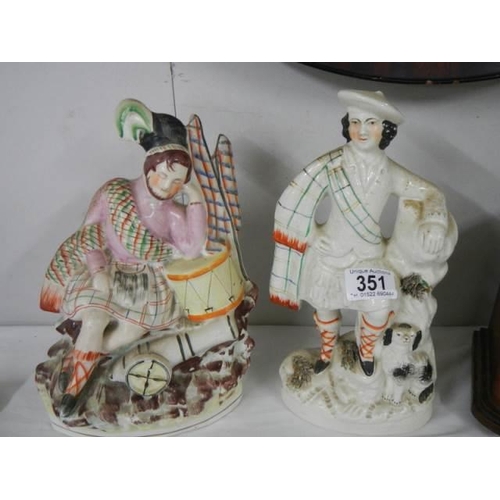 351 - Two 19th century Staffordshire figures.