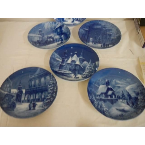 360 - Six German blue and white collector's plates.