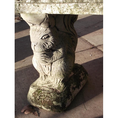 215 - An Ornate Stone Squirrel Bench 45x107x35