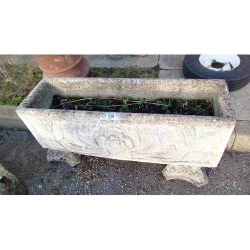 236 - A old patterned stone trough