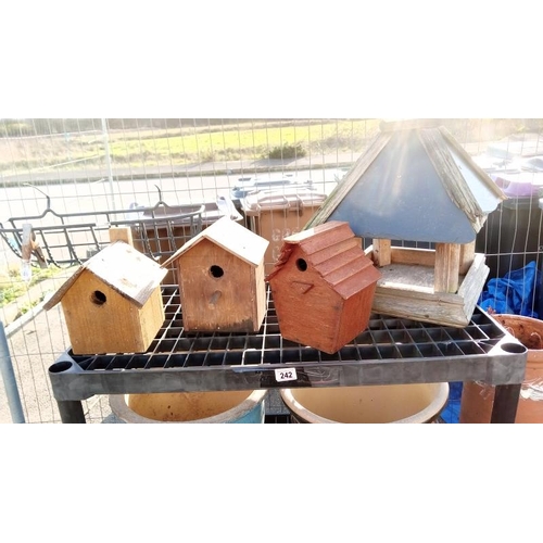 242 - 4 x Wooden Bird Houses