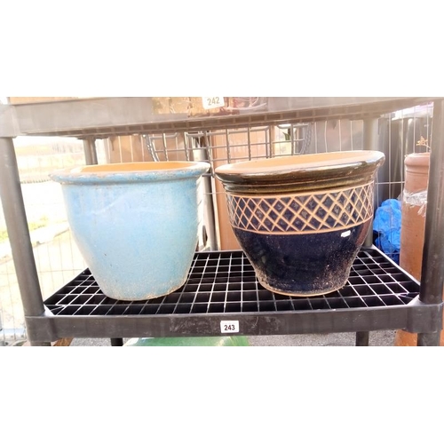 243 - 2 x clay Planters