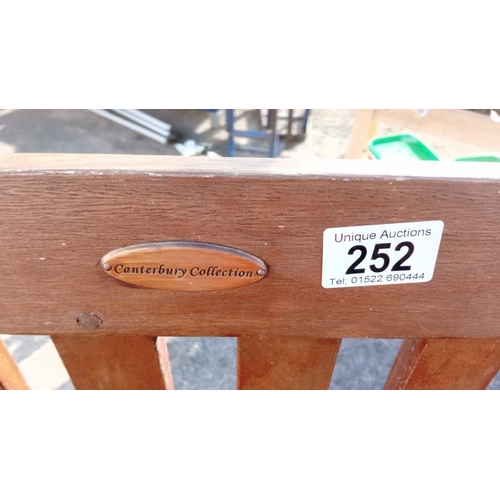 252 - A hardwood Bench (Canterbury 14 cm wide x 100 cm high x 70 cm diameter)