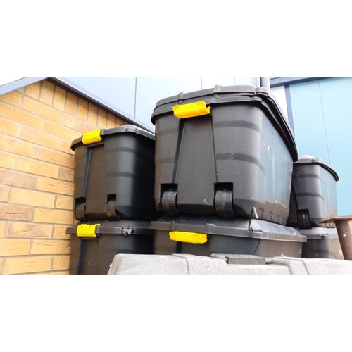 319 - 2 x 145 Litre plastic boxes on Wheels