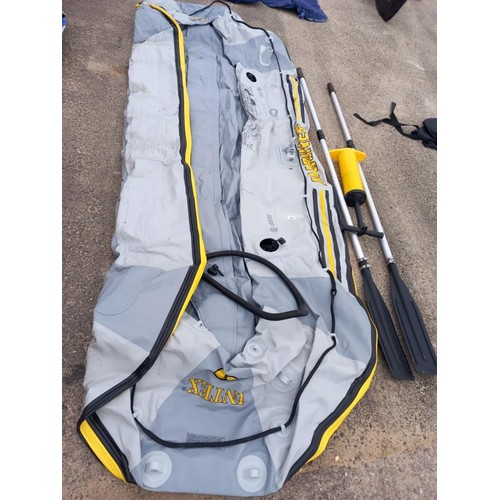 364 - Large Inflatable Dinghy - 4 person & oars plus pump. L 9mtrs W 1Mtr