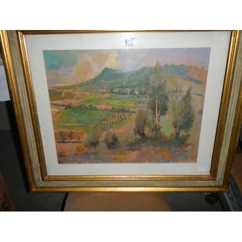 579 - A framed and glazed rural scene watercolour signed Barton, COLLECT ONLY