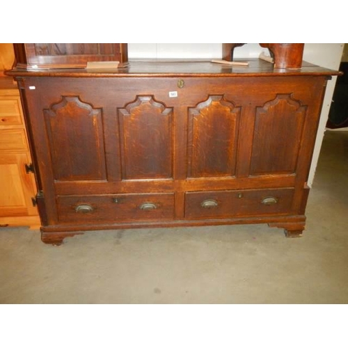 583 - A period oak mule chest. COLLECT ONLY